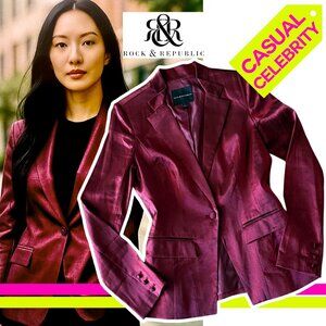 Rock & Republic Dark Red/ Wine Satin Blazer | Nordstrom | Medium